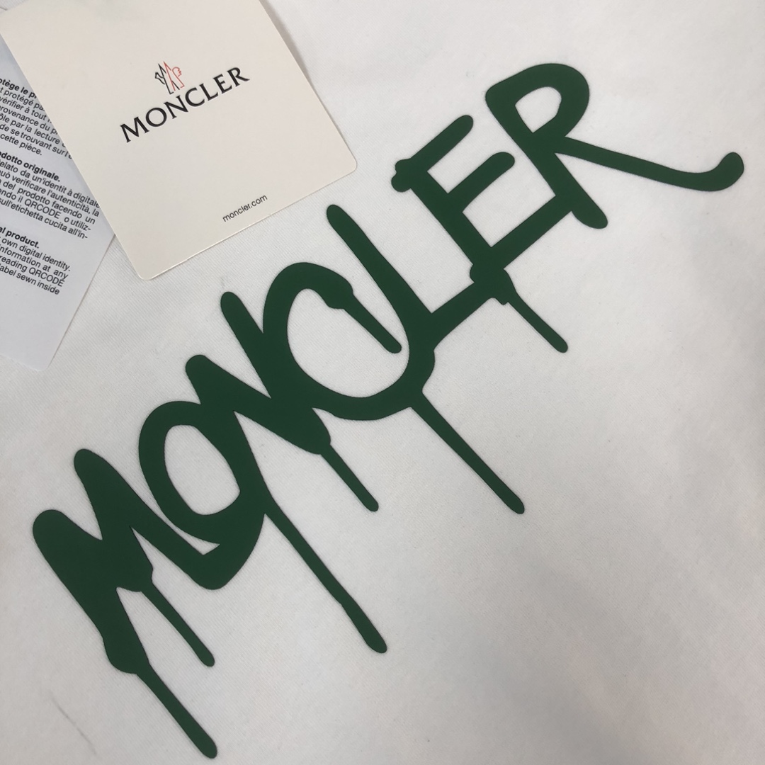 蒙口Moncler男女同款專櫃同步精仿短袖純棉T恤 白色