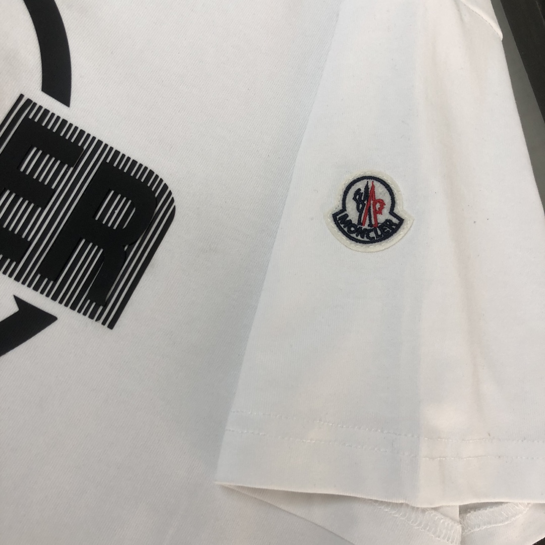 Moncler蒙口頂級原單客供定制面料男女同款印花T恤新品