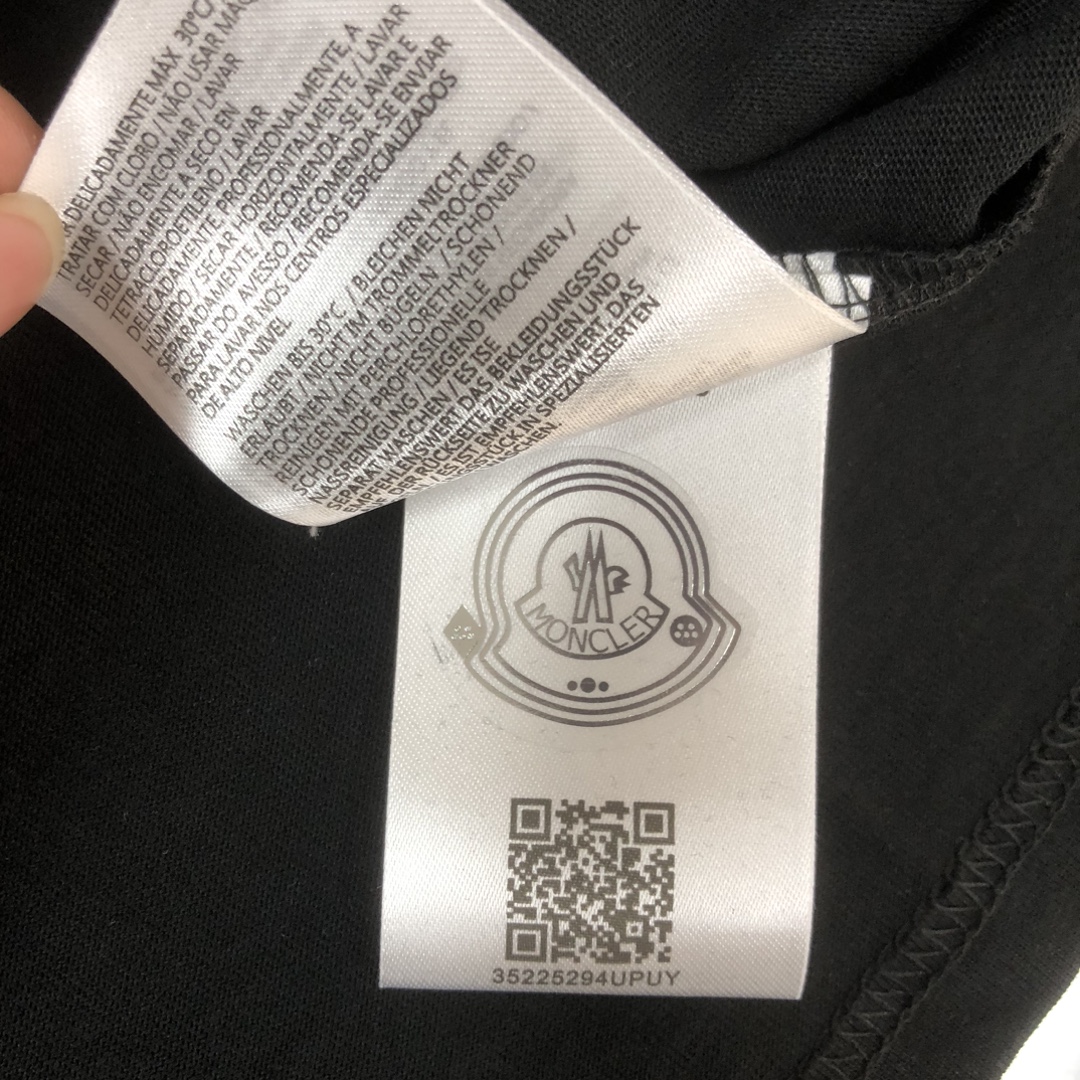 Moncler頂級原單復刻奢侈品男女同款短袖純棉T恤 黑色