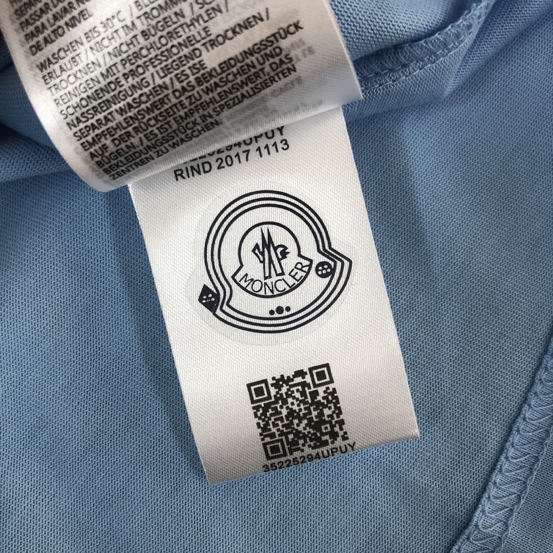 Moncler蒙口一比一復刻奢侈品男女同款短袖純棉T恤 藍色