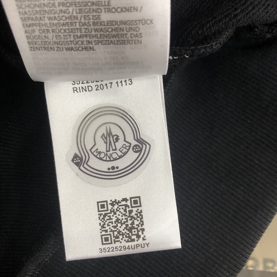 頂級高仿一比一原單Moncler男裝時尚運動衫長袖T恤logo圖案 黑色