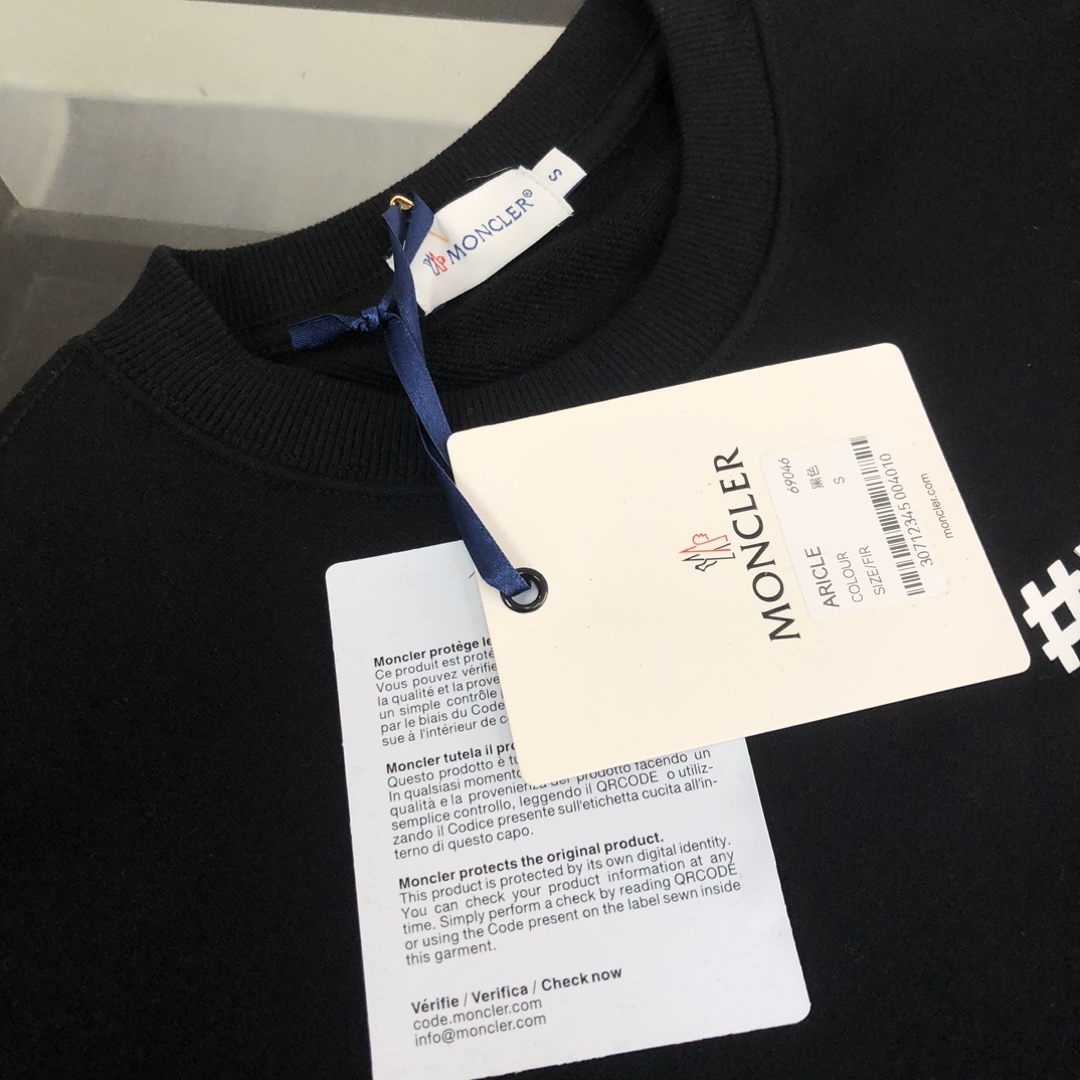 Moncler蒙口頂級A貨純棉時尚圓領套頭運動衫