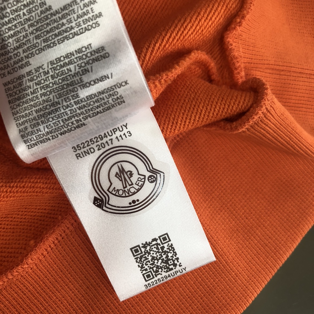 精品批發零售頂級原單Moncler蒙口時尚運動圓領運動衫 愛馬仕橙色