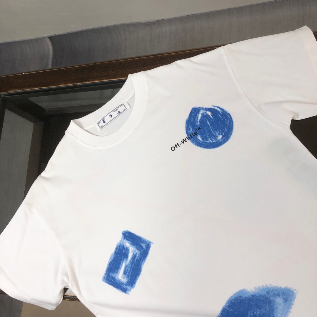 高仿offwhite衣服短袖男女同款純棉T恤白色