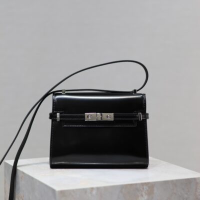 高仿YSL聖羅蘭包包 Manhattan BOX SAINT LAURENT mini 腋下斜挎包 黑色