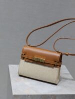 高仿YSL聖羅蘭包包 Manhattan BOX SAINT LAURENT mini 腋下斜挎包 棉麻