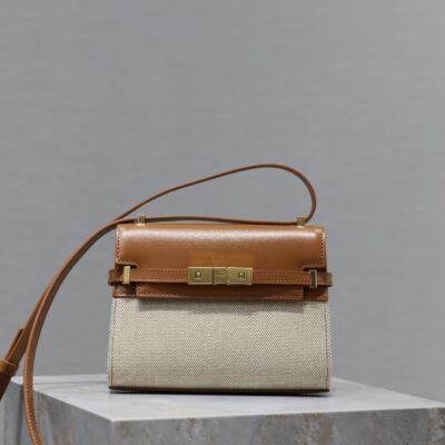 高仿YSL聖羅蘭包包 Manhattan BOX SAINT LAURENT mini 腋下斜挎包 棉麻