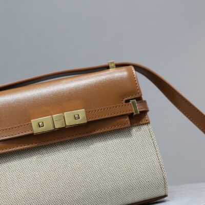 高仿YSL聖羅蘭包包 Manhattan BOX SAINT LAURENT mini 腋下斜挎包 棉麻