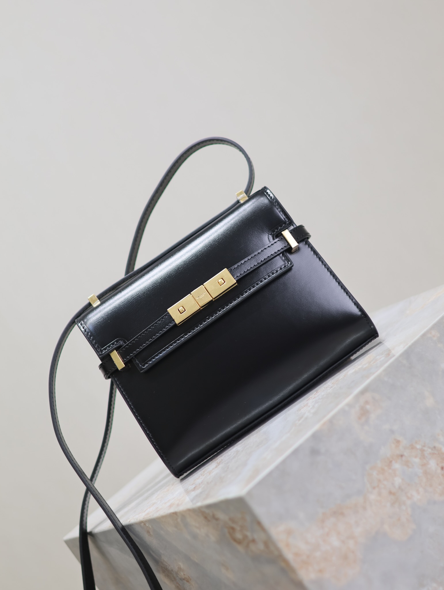 高仿YSL聖羅蘭包包 Manhattan BOX SAINT LAURENT mini 黑金