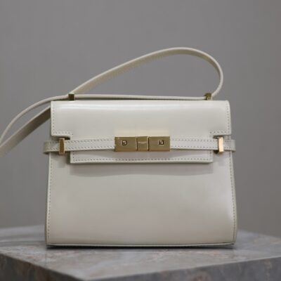高仿YSL聖羅蘭包包 Manhattan BOX SAINT LAURENT mini 白色金扣