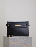 1比1複刻YSL聖羅蘭包包 Manhattan BOX SAINT LAURENT中型 黑色金扣