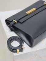 1比1複刻YSL聖羅蘭包包 Manhattan BOX SAINT LAURENT中型 黑色金扣