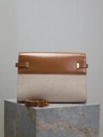 1比1複刻YSL聖羅蘭包包 Manhattan BOX SAINT LAURENT中型 焦糖牛皮配帆布