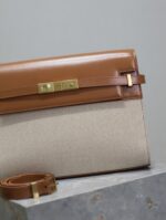 1比1複刻YSL聖羅蘭包包 Manhattan BOX SAINT LAURENT中型 焦糖牛皮配帆布