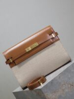 1比1複刻YSL聖羅蘭包包 Manhattan BOX SAINT LAURENT中型 焦糖牛皮配帆布