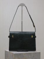 1比1複刻YSL聖羅蘭包包 Manhattan BOX SAINT LAURENT中型 綠色鱷魚紋