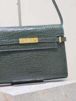 1比1複刻YSL聖羅蘭包包 Manhattan BOX SAINT LAURENT中型 綠色鱷魚紋