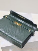 1比1複刻YSL聖羅蘭包包 Manhattan BOX SAINT LAURENT中型 綠色鱷魚紋