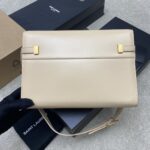 1比1複刻YSL聖羅蘭包包 Manhattan BOX SAINT LAURENT中型 杏牙籤紋/古金