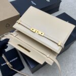 1比1複刻YSL聖羅蘭包包 Manhattan BOX SAINT LAURENT中型 杏牙籤紋/古金