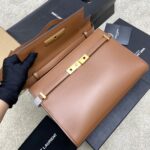 1比1複刻YSL聖羅蘭包包 Manhattan BOX SAINT LAURENT中型 棕色牙籤紋