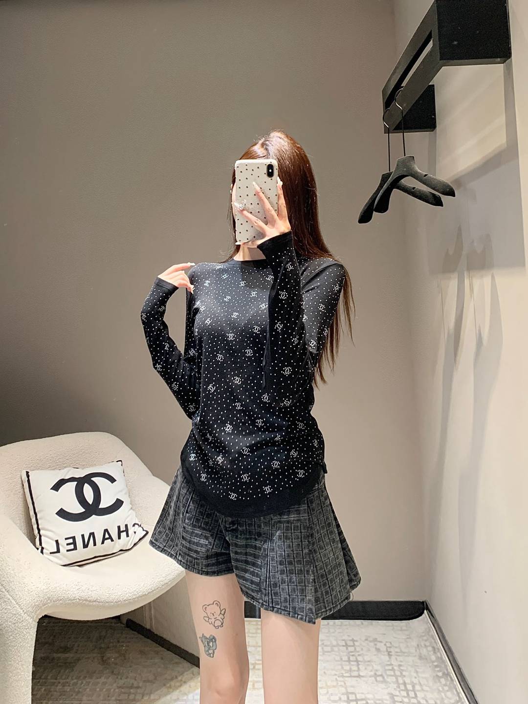 頂級復刻精仿超A貨CHANEL香奈兒女裝長袖純色打底衫T恤