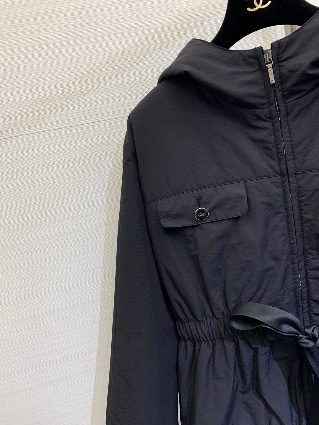 頂級高仿一比一CHANEL香奈兒精品時尚府綢面料連帽棉服外套厚款