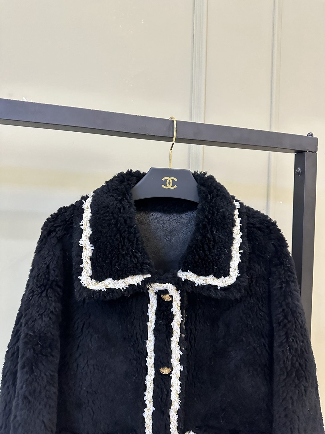 一比一復刻經典款式CHANEL2024秋冬新款簡約高級百分羊毛顆粒外套