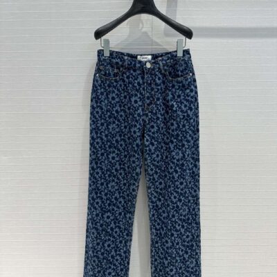CHANEL高仿女士直筒藍色牛仔褲