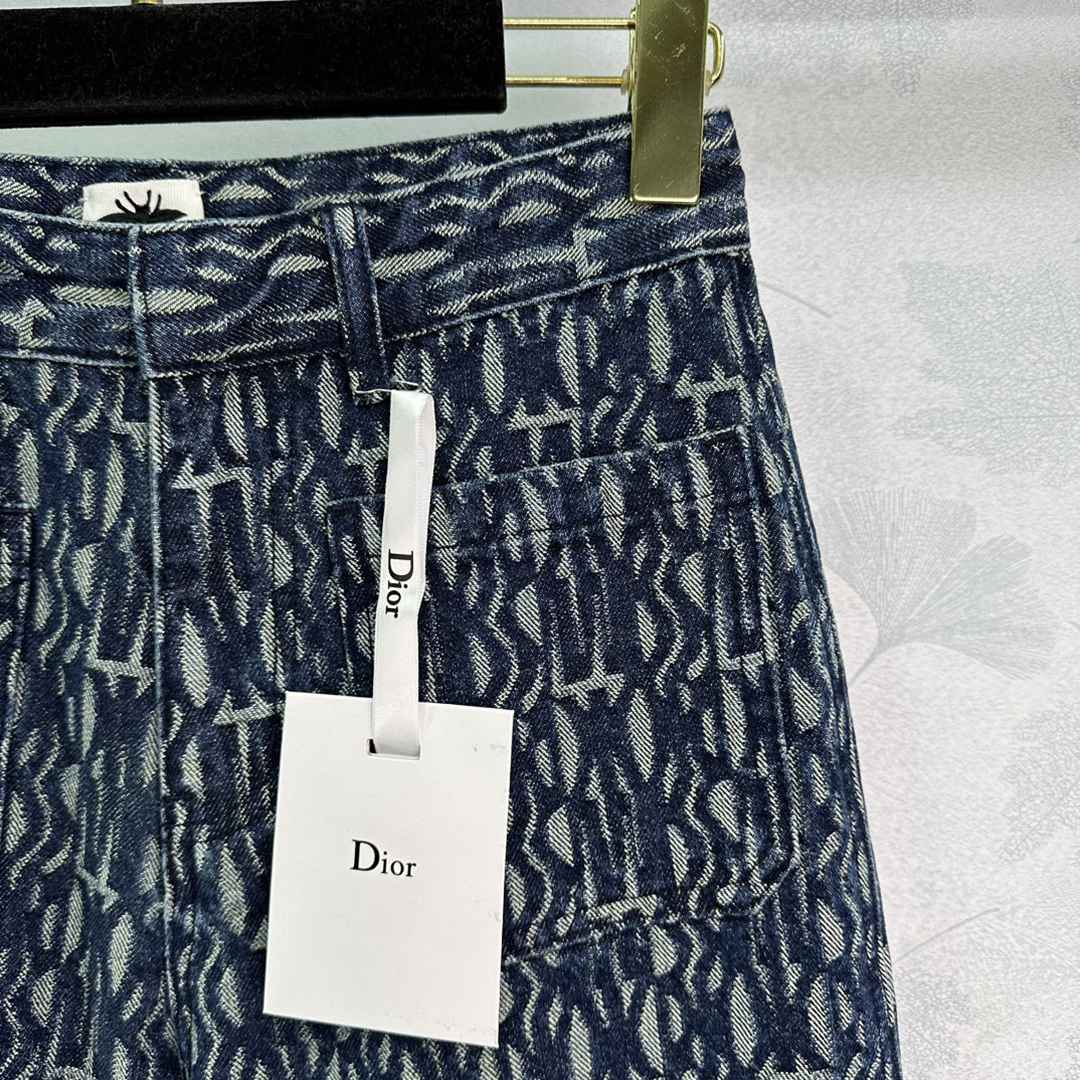 Dior迪奥高仿提花直筒休閒女款印花長褲