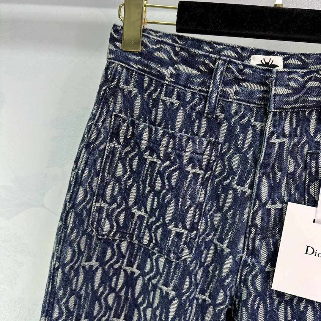 Dior迪奥高仿提花直筒休閒女款印花長褲