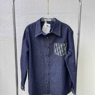 高仿DIOR女款衣服秋冬新品長袖牛仔襯衣