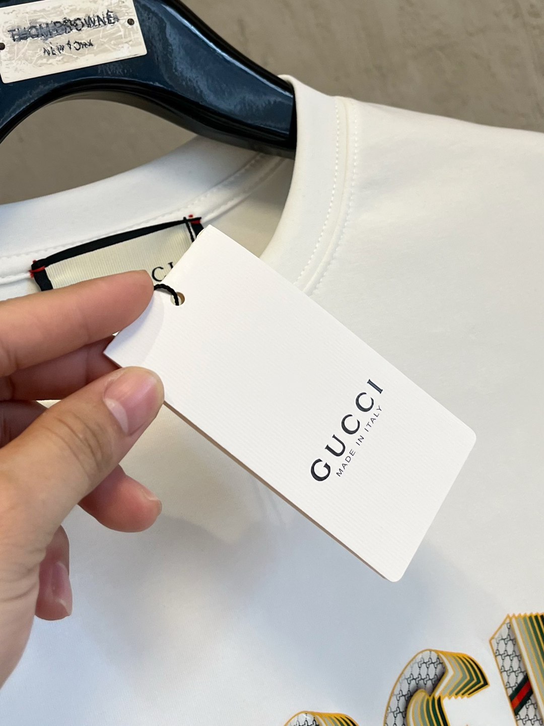 頂級高仿gucci古馳纯棉男装长袖T恤打底衫