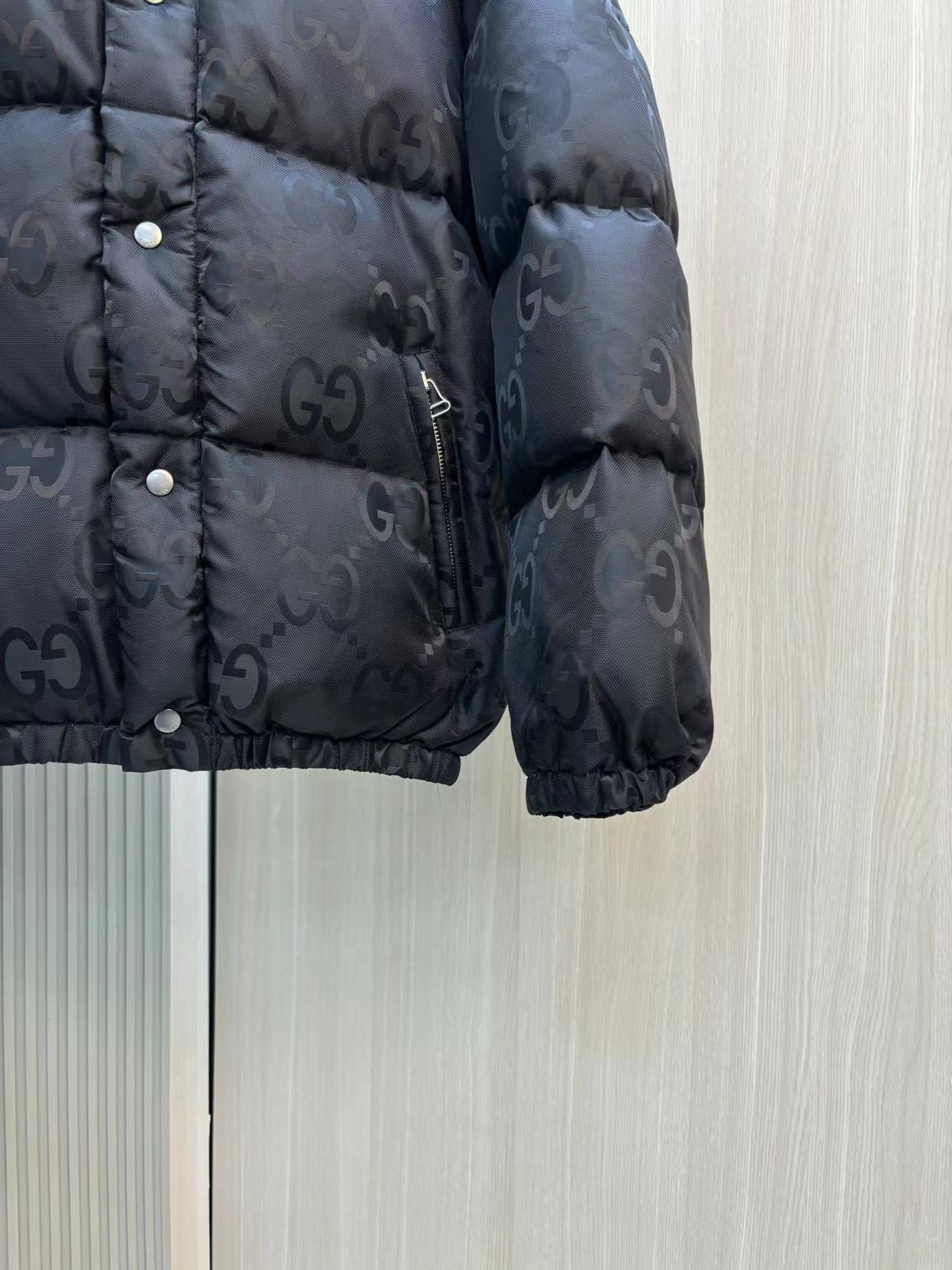頂級高仿Gucci古馳暗紋提花男裝羽絨服立領外套