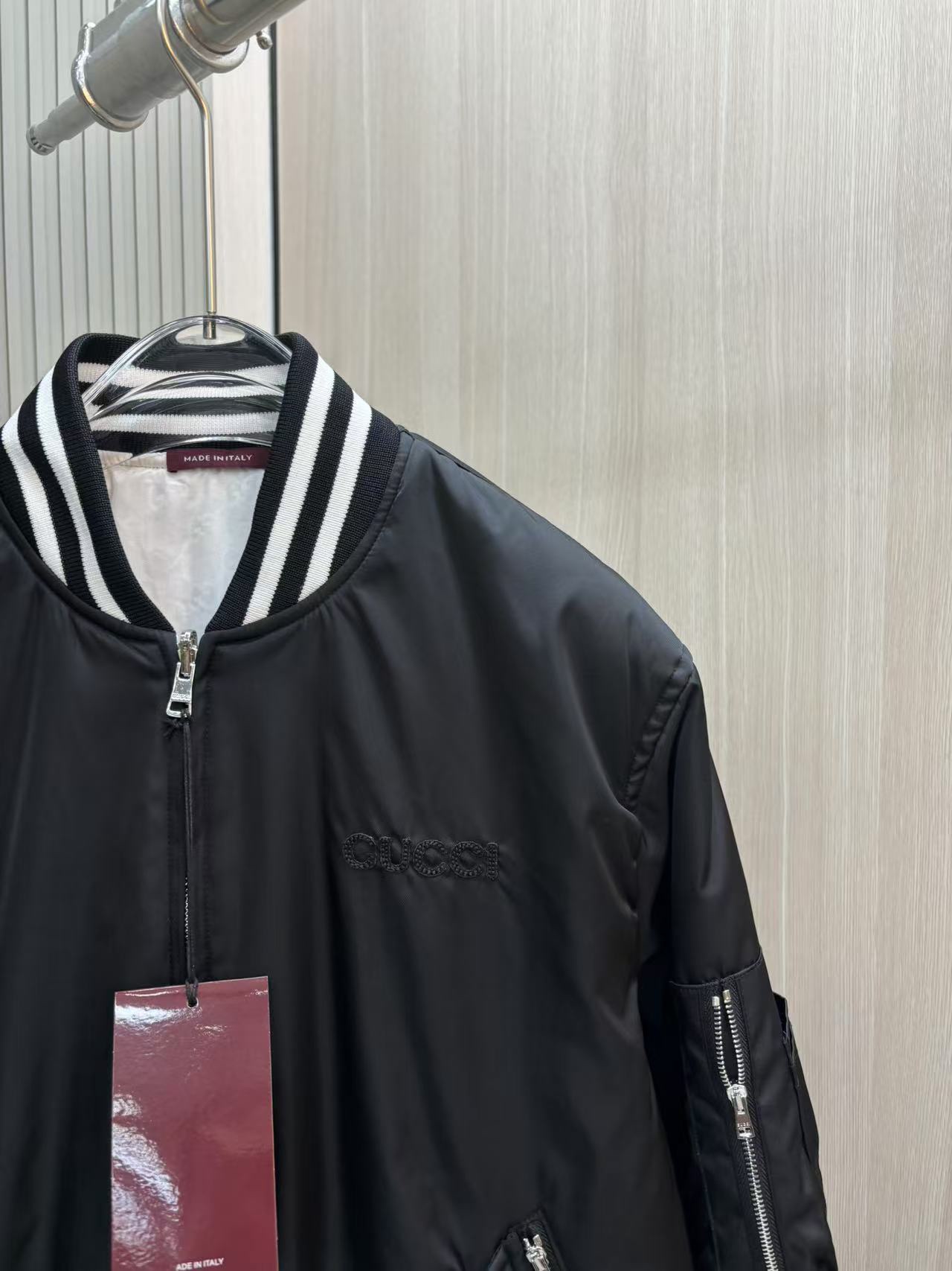 古馳Gucci特別超A貨一比一秋冬新品雙面尼龍飛行員夾克外套