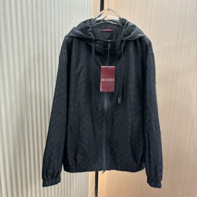 Gucci超A貨頂級原單尼龍連帽夾克黑色