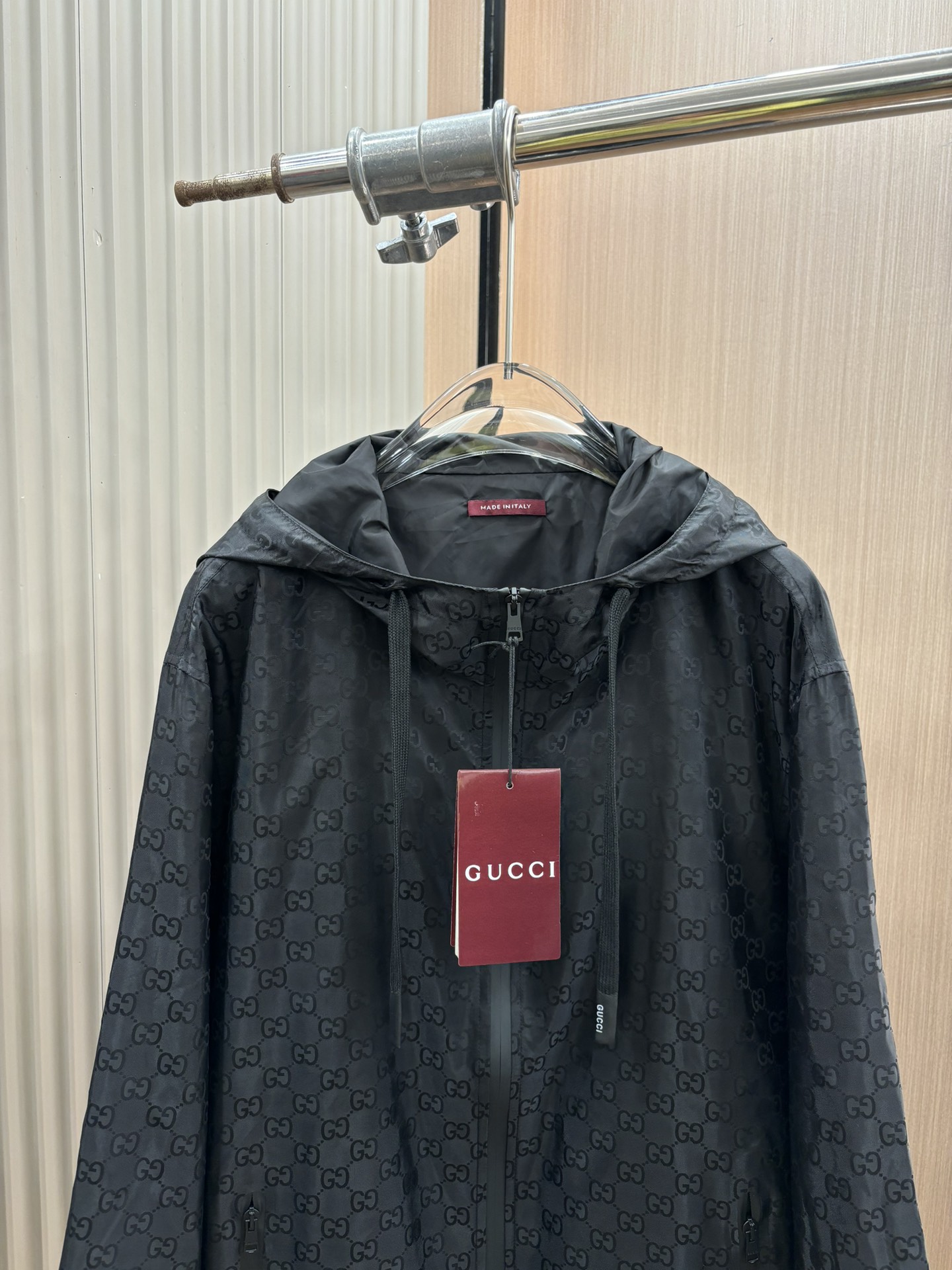 Gucci超A貨頂級原單尼龍連帽夾克黑色