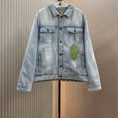 Gucci頂級高仿純棉牛仔外套夾克翻領夾克時尚款