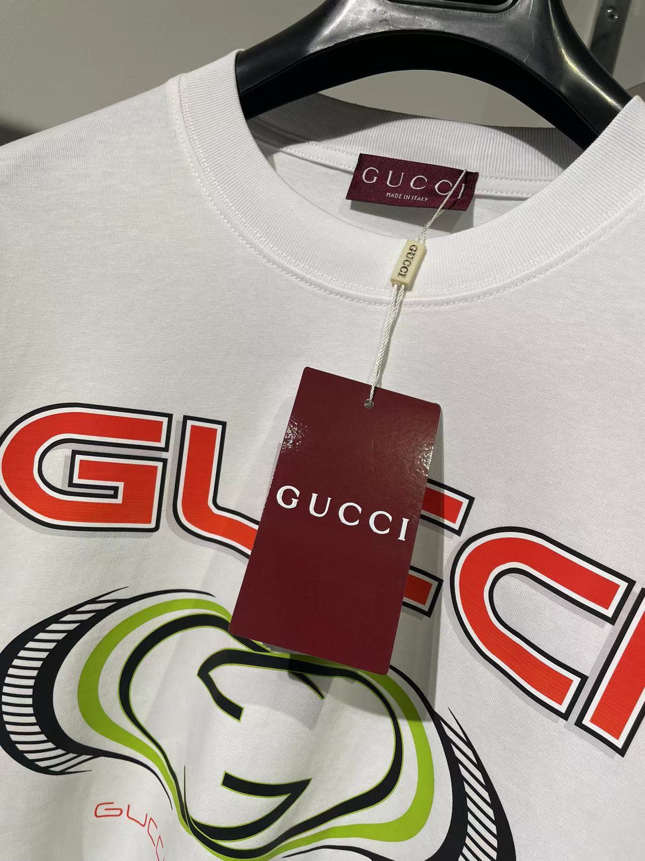Gucci頂級復刻奢侈品多種元素純棉一比一長袖T恤 白色