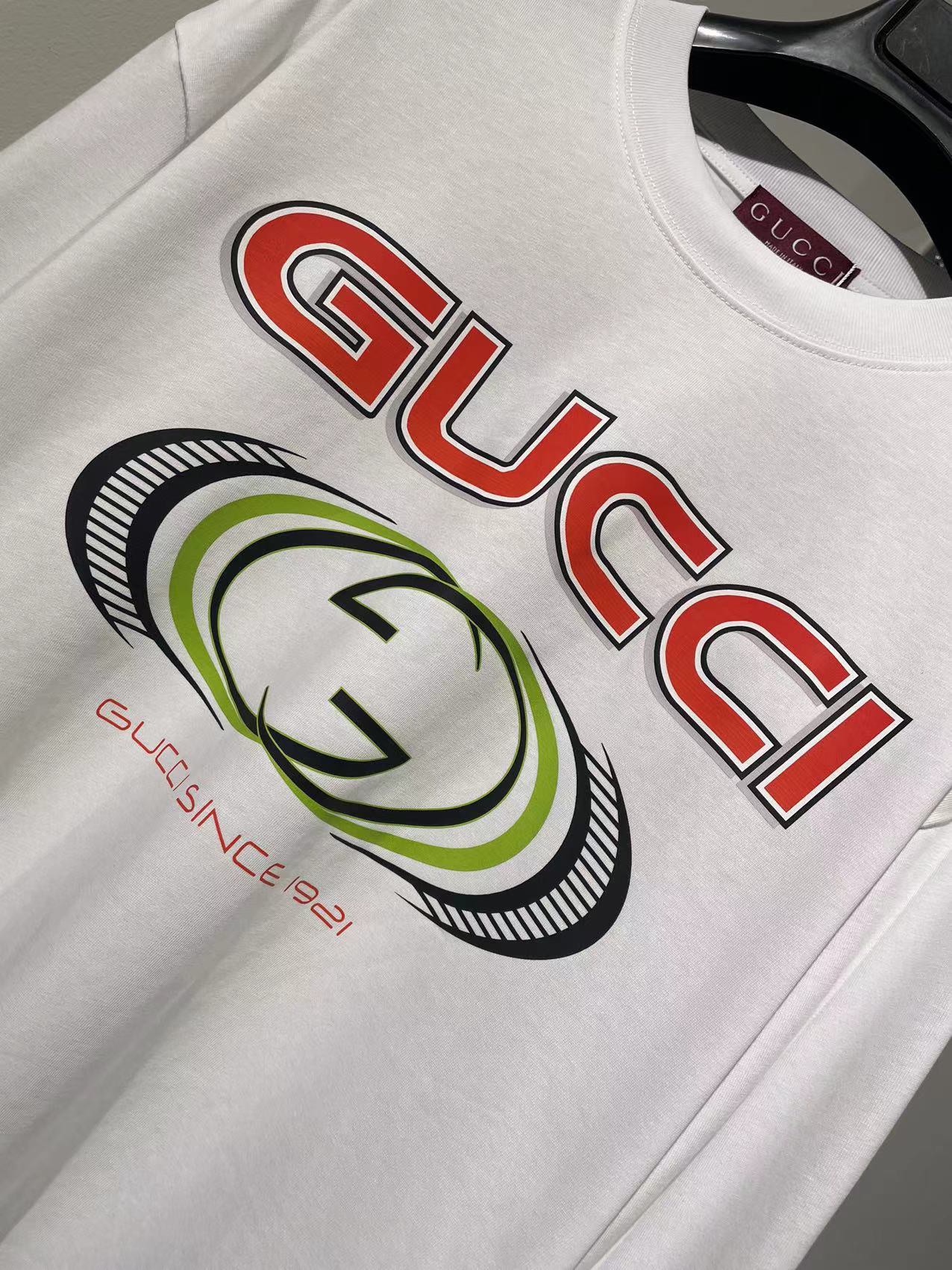 Gucci頂級復刻奢侈品多種元素純棉一比一長袖T恤 白色