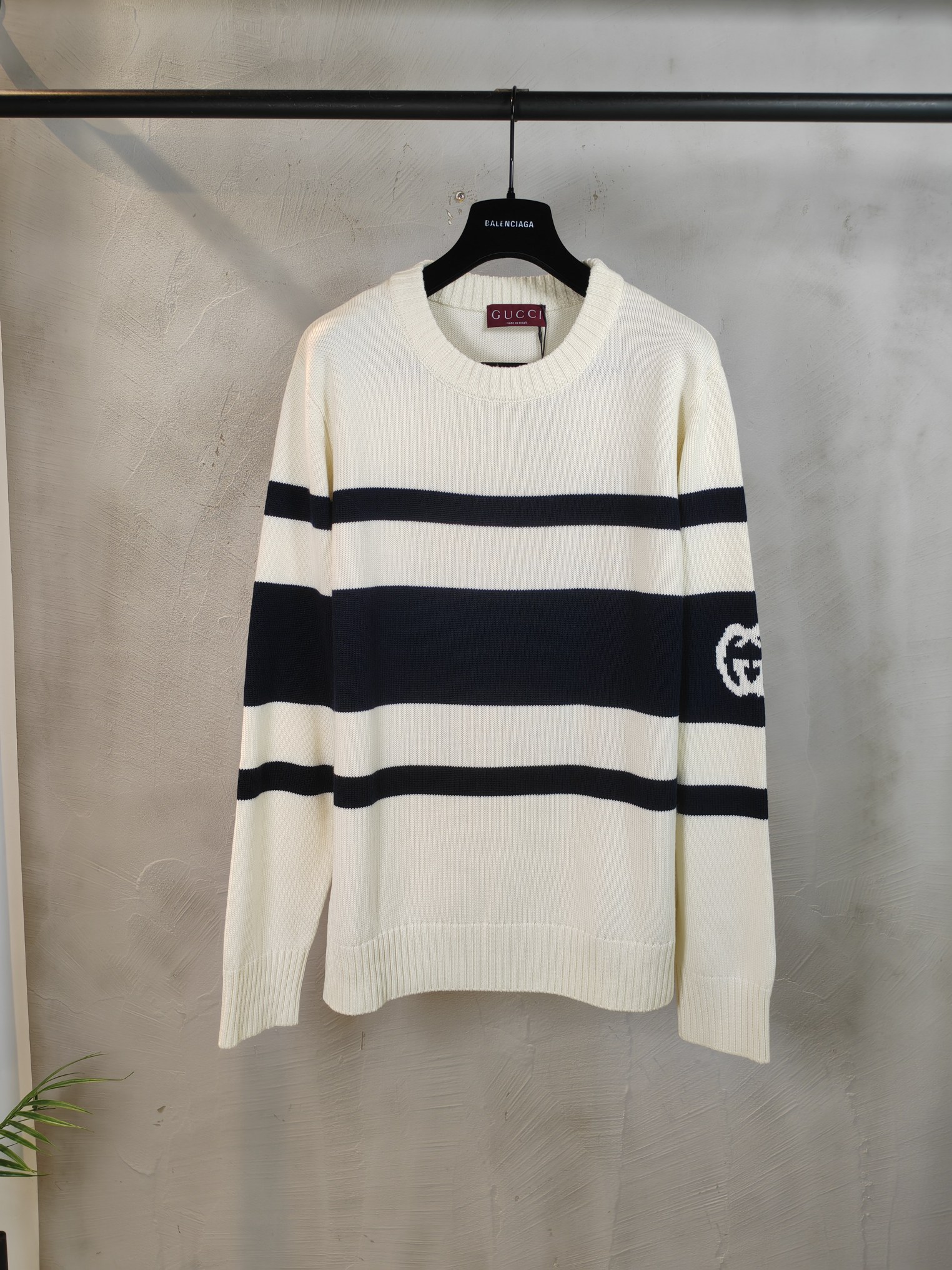 一比一Gucci2024新品針織套頭毛衣條紋針織衫