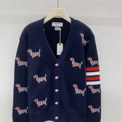 頂級A貨衣服湯姆佈朗動物刺繡針織V領時尚開衫毛衣外套