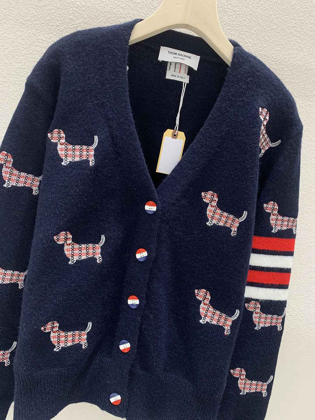 頂級A貨衣服湯姆佈朗動物刺繡針織V領時尚開衫毛衣外套