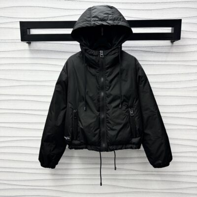 DIOR頂級原單巴黎鐵塔女裝時尚連帽高仿羽絨服新品