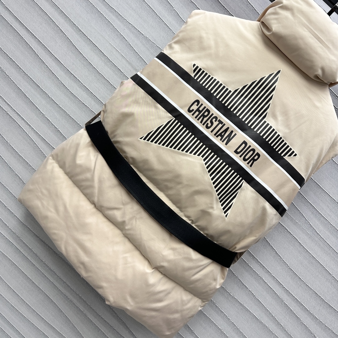 DIOR迪奧高仿時尚女裝連帽立領羽絨馬甲背心外套