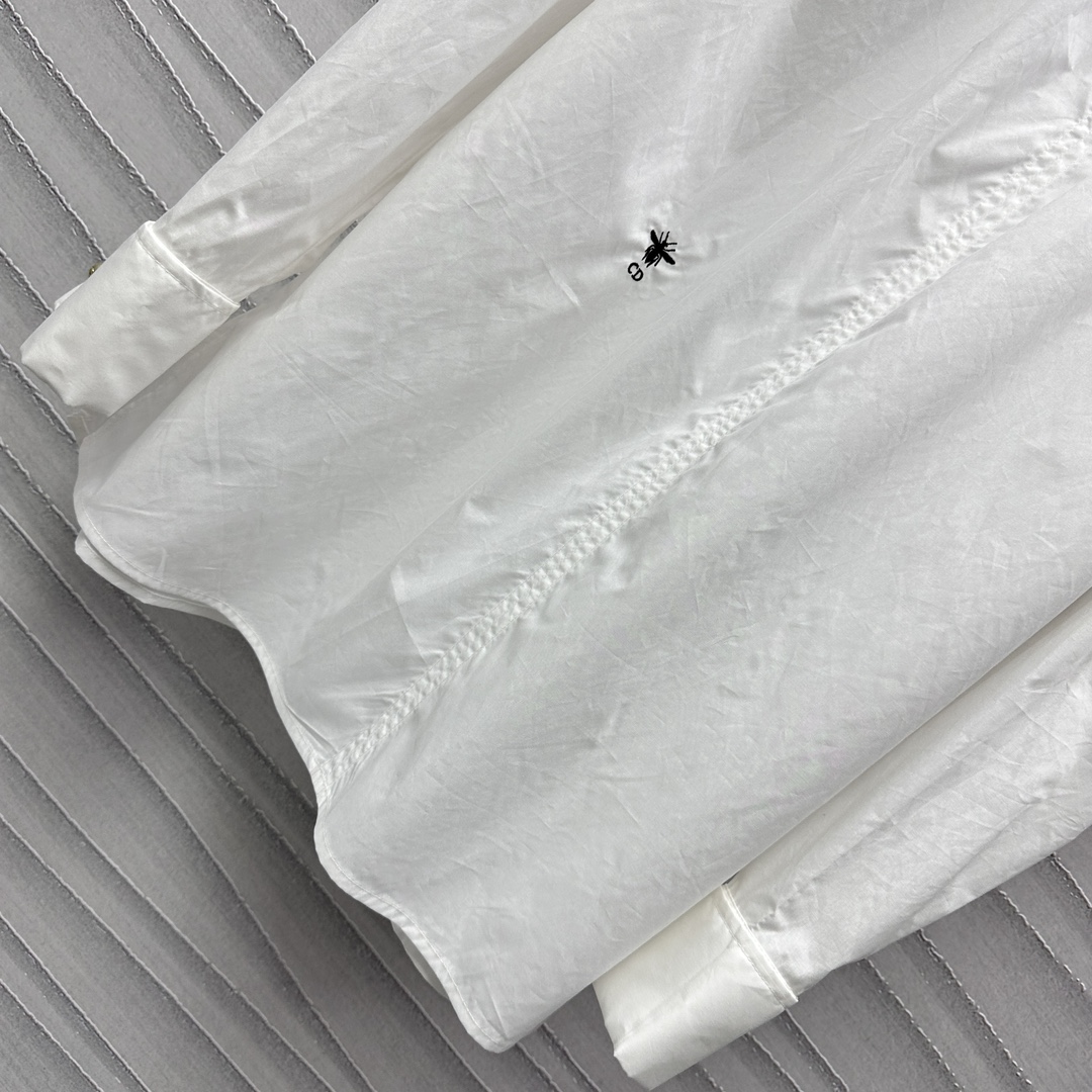 DIOR頂級復刻精品一比一女裝全棉襯衣長袖白色立領
