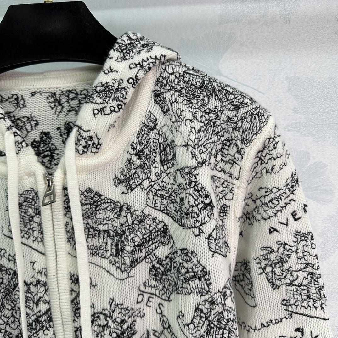 頂級復刻原單高仿DIOR經典logo刺繡針織長袖開衫女款