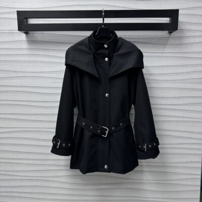 DIOR一比一原單女裝復刻歐美大牌翻領風衣外套
