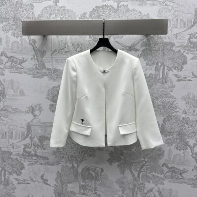 一比一復刻原單精品DIOR迪奧女裝圓領西服外套 白色