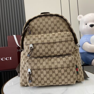 高仿奢飾品GUCCI古馳2024秋冬Gucci標識中號背包雙肩包800265